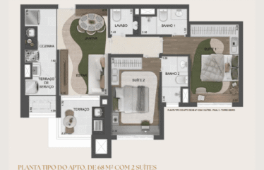 RESERVA SÃO CAETANO (59/68/ 79/ 89M²) – 3 SUÍTES – 1 E 2 VAGAS – FUNDAÇÃO – SCS