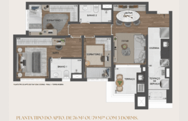 RESERVA SÃO CAETANO (59/68/ 79/ 89M²) – 3 SUÍTES – 1 E 2 VAGAS – FUNDAÇÃO – SCS