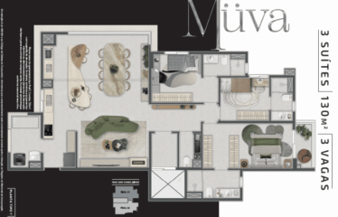 MUVA- 130M²- 3 SUÍTES – 3 VAGAS – BAIRRO JARDIM