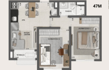 RESERVA SÃO CAETANO BOSQUE (33/ 47 e 64M²) – 1 a 3 DORM(SUÍTE) – 1 E 2 VAGAS – FUNDAÇÃO