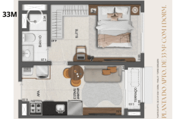 RESERVA SÃO CAETANO BOSQUE (33/ 47 e 64M²) – 1 a 3 DORM(SUÍTE) – 1 E 2 VAGAS – FUNDAÇÃO
