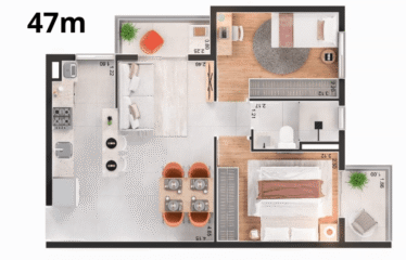 PARK MONUMENTAL – RUA JURUA (46 E 47M²) – 2 DORM- 1 VAGA – VILA ELDIZIA