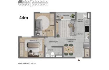 SOU VIVER MILÃO – 43 E 44M²- 2 DORM – 0 OU 1 VAGA – PIRAPORINHA