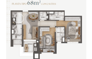 GRANRESORT RESERVA SÃO CAETANO (68 a 134mM²) – 2 SUÍTES a 4 DORM – 1 E 2 VAGAS – FUNDAÇÃO – SCS