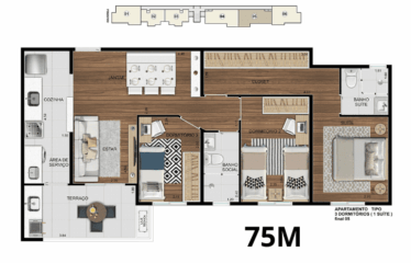 FONDATORI -51 A 75M – 2 E 3 DORM (SUÍTE)- 1 E 2 VAGAS – FUNDAÇÃO