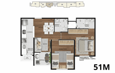 FONDATORI -51 A 75M – 2 E 3 DORM (SUÍTE)- 1 E 2 VAGAS – FUNDAÇÃO